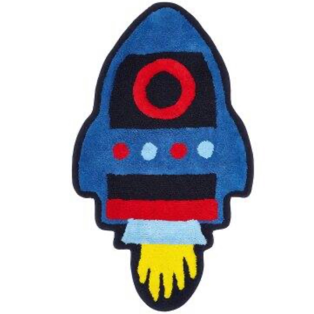 Caro Home Kids Outerspace Rocketship Bath Rug Mat